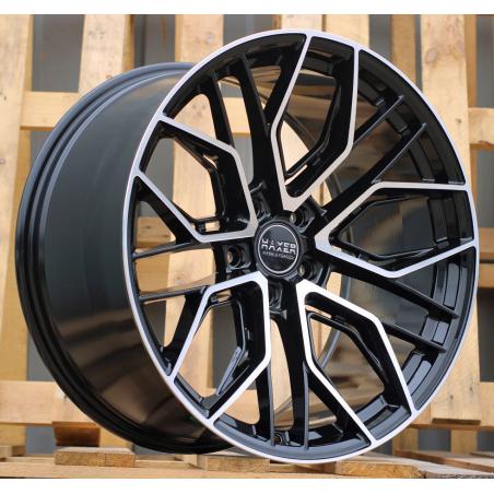 R19x9.5 5X112 ET 20 66.5 HX015F (3S5981) Black Polished (MB) For HAXER (K4) (HYBRID FORGED)