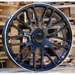 R20x8 5X112 ET 40 66.6 B1268 Black+Polished Lip (BLPL) For MER (Z1) (Rear+Front)