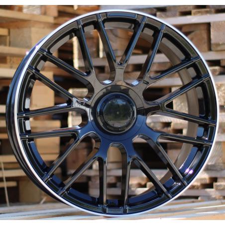 R20x8 5X112 ET 40 66.6 B1268 Black+Polished Lip (BLPL) For MER (Z1) (Rear+Front)