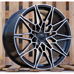 R20x9.5 5X112 ET 38 66.6 I0293 Black Polished (MB) For BMW (K7+P2) (Rear+Front)