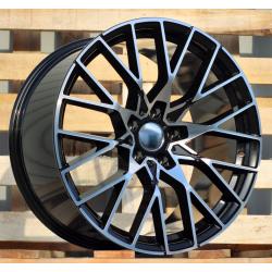 R19x8 5X120 ET 38 72.6 A5479 (BK5441) Black Polished (MB) For BMW (P+K4+K2) (Rear+Front)