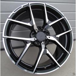 R19x8.5 5X112 ET 43 66.6 XE137 (BY1225) Black Polished (MB) For MER (P) (Rear+Front)
