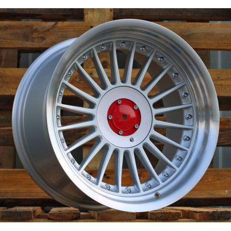 R17x8 5X120 ET 20 74.1 7307F Silver+Polished Lip (SP) For BMW (Z5) (ALPINA Style (Front+Rear))