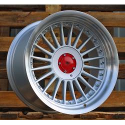 R17x9 5X120 ET 15 74.1 7307R Silver+Polished Lip (SP) For BMW (Z5) (ALPINA Style (Front+Rear))