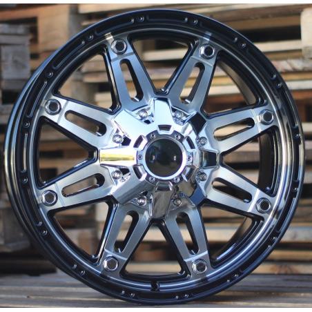 R17x8 12X135/139 ET 0 110.1 QC801 Black Polished (MB) For 4X4 (R) ((AKC 80 Eur))
