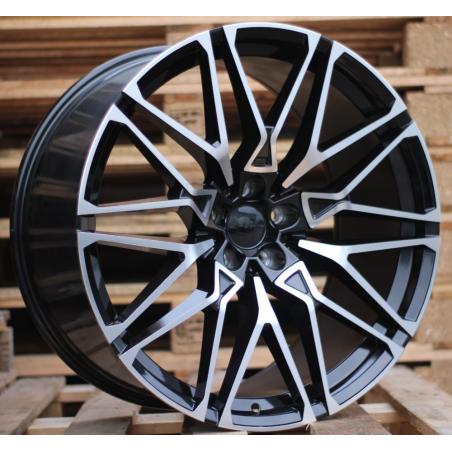 R22x10 5X120 ET 40 74.1 B5771 (B16/HE5063) Black Polished (MB) For BMW (P1) (Rear+Front)