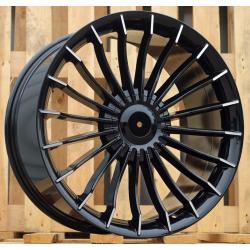 R19x8.5 10X112/120 ET 33 72.6 BK273 Black Polished (MB) For BMW (K4) (ALPINA Style Rear+Front)