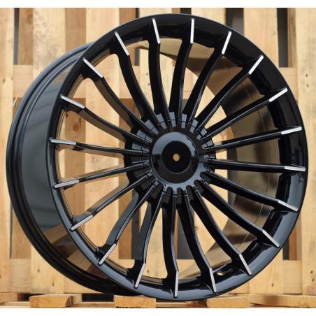 R19x8.5 10X112/120 ET 33 72.6 BK273 Black Polished (MB) For BMW (K4) (ALPINA Style Rear+Front)