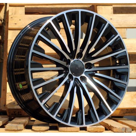 R20x9.5 5X112 ET 45 66.6 FBX132 (FL-0132) Black Polished (MB) For MER (K3) (HYBRID FORGED Rear+Front)