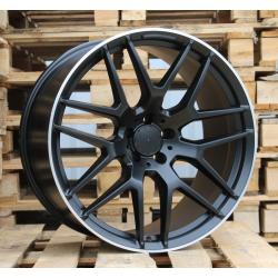 R21x10 5X112 ET 52 66.5 FE115 (HE762) Black Half Matt+Polished Lip (BLHMPL) For MER (P1) (Rear+Front)