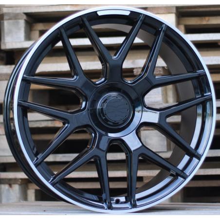R20x8.5 5X112 ET 53 66.6 FE115 Black+Polished Lip (BLPL) For MER (P) ())