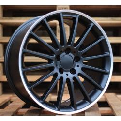 R18x8 5X112 ET 45 66.6 A1020 (SSA05) Black Half Matt+Polished Lip (BLHMPL) For MER (P+Z1) (Rear+Front)