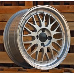 R16x7 4X100 ET 35 67.1 A1025 (3S215) Silver+Polished Lip (SP) For RACIN (K2) (HYBRID FORGED Style BBS)