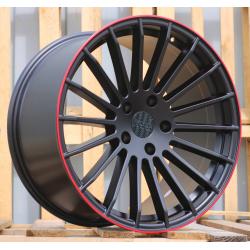 R20x10.5 5X130 ET 40 84.1 A1227 (HX010) Black Half Matt+Red Lip (BLHMRL) For HAXER (K4) ((AKC 120 Eur))