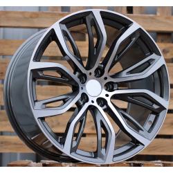 R21x10.5 5X120 ET 45 74.1 A5040 (BK510) Grey Polished (MG) For BMW (P) (Rear+Front)