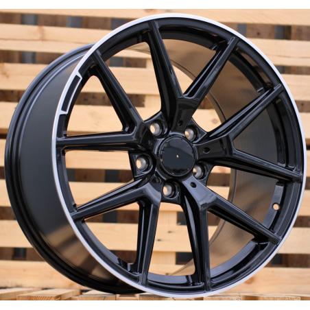 R20x10 5X130 ET 50 84.1 A8221 (XFE75) Black+Polished Lip (BLPL) For MER (K4) ((AKC 135 Eur))