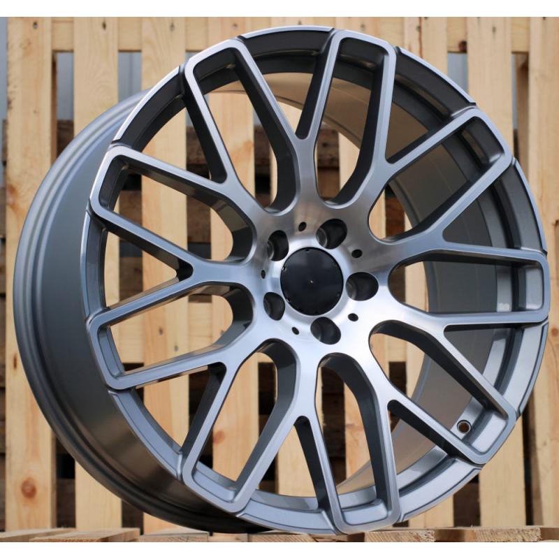 R20x8.5 5X112 ET 35 66.5 AT967 (IN0186) Grey Polished (MG) For MER (K7) (BRABUS Style Rear+Front) R20x8.5 5X112 ET 35 66.5 AT967 (IN0186) Grey Polished (MG) For MER (K7) (BRABUS Style Rear+Front)