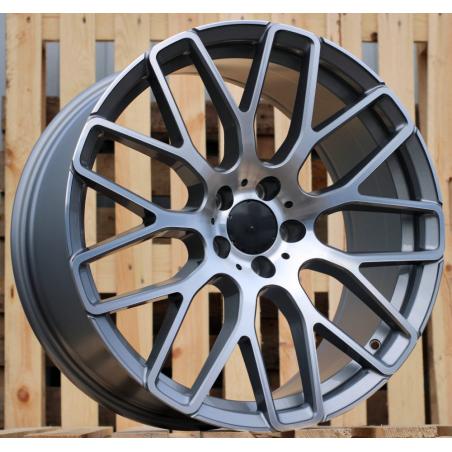 R20x9.5 5X112 ET 35 66.5 AT967 (IN0186) Grey Polished (MG) For MER (K7) (BRABUS Style Rear+Front)