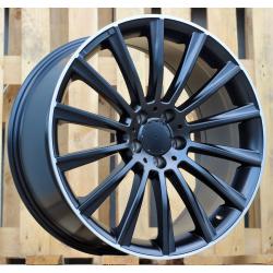 R18x7.5 5X112 ET 44 66.6 B1048 Black Half Matt+Polished Lip (BLHMPL) For MER (P+Z3)