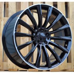 R15x6 5X112 ET 44 66.6 B1048 Black+Polished Lip (BLPL) For MER (Z2) ((AKC 55 Eur))
