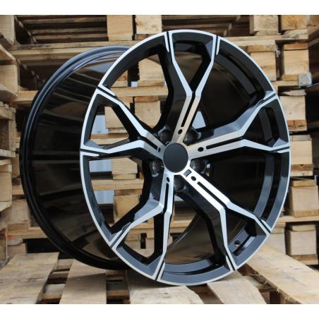 R22x10.5 5X112 ET 43 66.6 B5498 (BYD1538) Black Polished (MB) For BMW (K3+Z2+Z3) ((BFM) Front+Rear)