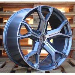 R22x9.5 5X112 ET 37 66.6 B5498 (BYD1538) Grey Polished Half Matt (MGHM) For BMW (K3) ((MGMF))