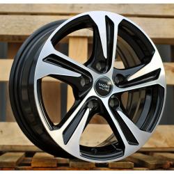 R14x5.5 4X100 ET 40 60.1 B1242 (BK1424) Black Polished (MB) For RACIN (K2)