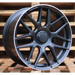 R19x8.5 5X112 ET 38 66.6 B1258 Black Half Matt+Polished Lip (BLHMPL) For MER (Z3) (Rear+Front)