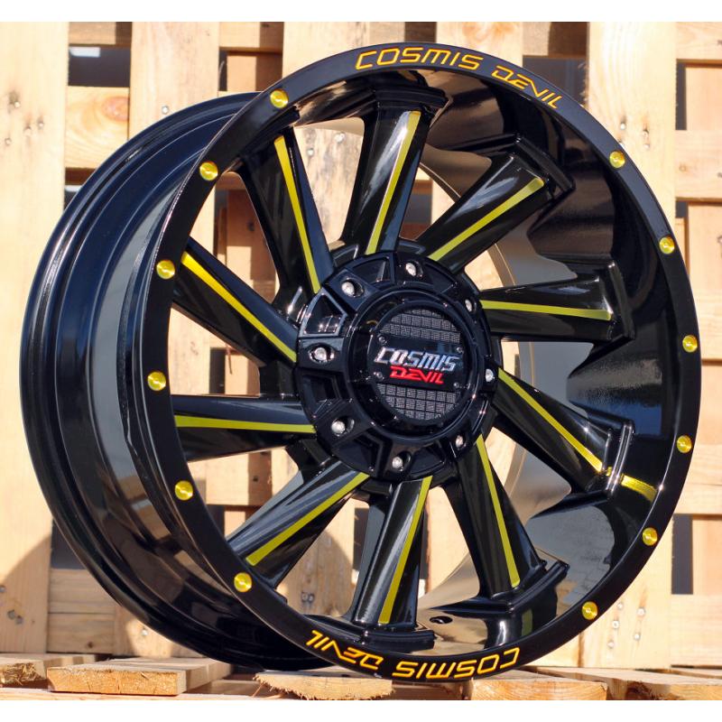R18x9 12X130/139 ET 0 106.1 B1323 Black Polished Gold Milling (MBYM) For 4X4 (K3) R18x9 12X130/139 ET 0 106.1 B1323 Black Polished Gold Milling (MBYM) For 4X4 (K3)
