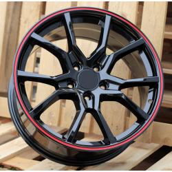 R17x7.5 5X114.3 ET 45 64.1 B1418 (IN5381) Black+Red Line (BR) For HOND (P2)