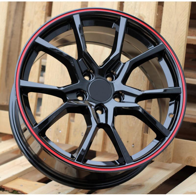 R17x7.5 5X114.3 ET 45 64.1 B1418 (IN5381) Black+Red Line (BR) For HOND (P2) R17x7.5 5X114.3 ET 45 64.1 B1418 (IN5381) Black+Red Line (BR) For HOND (P2)