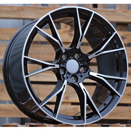 R18x8 5X120 ET 30 72.6 B1617 (IND7046) Black Polished (MB) For BMW (K7)