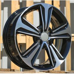 R16x6 4X100 ET 50 54.1 B1627 (IN5368) Black Polished (MB) For HYUND (P2)