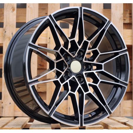 R19x8 5X120 ET 36 72.6 B1674 Black Polished (MB) For BMW (Z1+Z4) (Rear+Front)