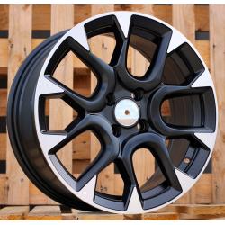 R16x6.5 4X98 ET 35 58.1 B1675 Black Polished Half Matt (MBHM) For FIAT (P+Z2) (ABARTH Style)
