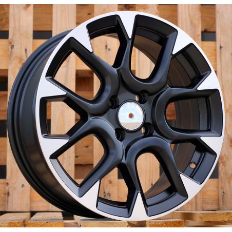 R16x6.5 4X98 ET 35 58.1 B1675 Black Polished Half Matt (MBHM) For FIAT (P+Z2) (ABARTH Style)