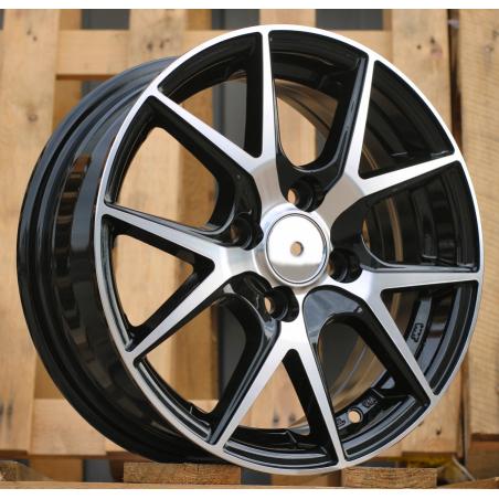 R14x5.5 4X100 ET 43 60.1 B1795 Black Polished (MB) For RACIN (P)