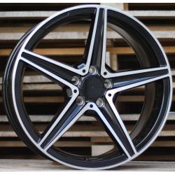 R19x8 5X112 ET 43 66.6 B5052 (IND5376) Black Polished (MB) For MER (Z5) (Rear+Front)
