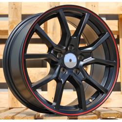 R16x7 5X114.3 ET 40 67.1 B5253 Black Half Matt+Red Lip (BLHMRL) For RACIN (R)