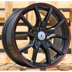 R16x7 5X108 ET 36 67.1 B5253 Black Half Matt+Red Lip (BLHMRL) For RACIN (K4)