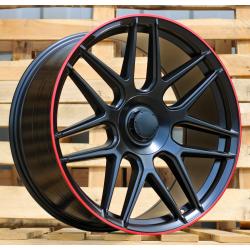 R22x10 5X130 ET 35 84.1 B5318 (IN7040) Black Matt+Red Lip (BMRL) For MER (K3)