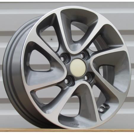 R14x5 4X100 ET 41 54.1 B5387 Grey Polished (MG) For HYUND (L3)