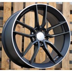 R19x8 5X112 ET 43 66.6 B5461 Black Half Matt+Polished Lip (BLHMPL) For MER (K4) (Rear+Front)