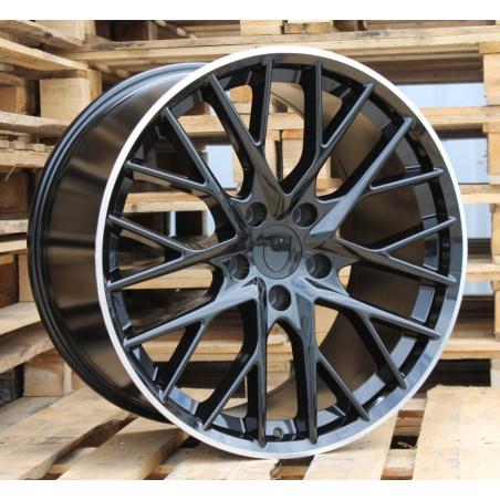 R21x9.5 5X130 ET 61 71.6 B5541 (TXRGW1847) Black+Polished Lip (BLPL) For PORCH (K3) (FORGED (Rear+Front))