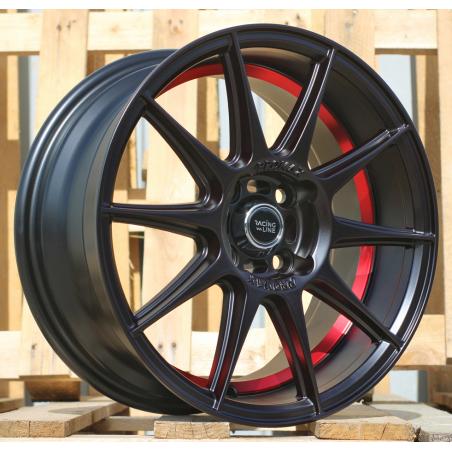 R15x7 4X100 ET 38 60.1 B5705 Black Half Matt+Red Lip (BLHMRL) For RACIN (K4)