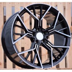 R19x8 5X120 ET 33 72.6 A5602 (IN0316) Black Polished (MB) For BMW (P2) (Rear+Front)