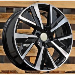 R16x6.5 5X108 ET 40 65.1 B5906 Black Polished (MB) For PEUG (R) (Carved Spokes)