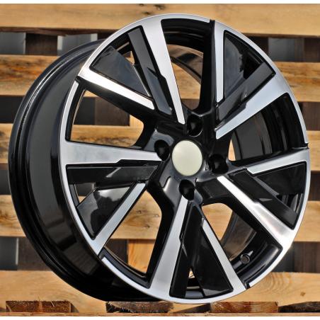 R16x6.5 5X108 ET 40 65.1 B5906 Black Polished (MB) For PEUG (R) (Carved Spokes)