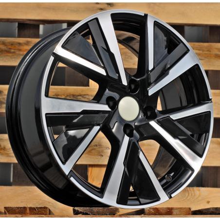 R15x6.5 4X108 ET 32 65.1 B5906 (LU2386) Black Polished (MB) For PEUG (P1) (Carved Spokes)