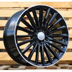 R19x9 5X112 ET 45 66.6 B5909 Black+Polished Lip (BLPL) For MER (K4)